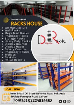 Racks|Display Counter|Bakery Counter|Trolly & Buckets|Pharmacy