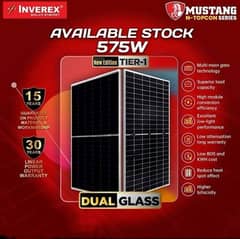 inverex Bifacial Duble glass 575watt solar penal 15-year warranty 0