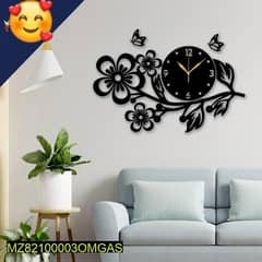 Flower Design MDF Wood 3D DIY Wall Clock with delivery 0