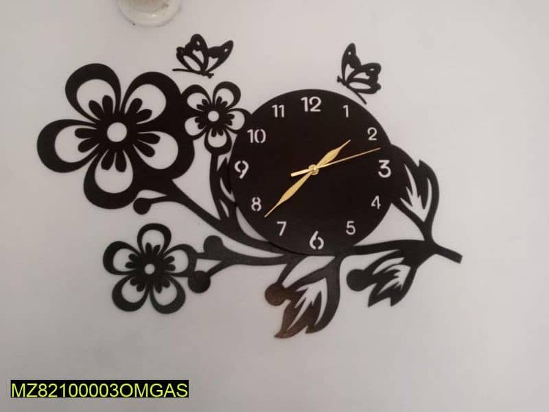 Flower Design MDF Wood 3D DIY Wall Clock with delivery 2