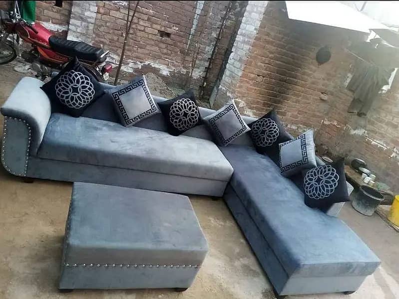 sofa L shape size 8x6 feet 7 years warranty all colors available 0