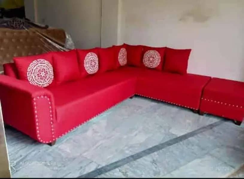 sofa L shape size 8x6 feet 7 years warranty all colors available 2