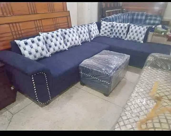 sofa L shape size 8x6 feet 7 years warranty all colors available 4