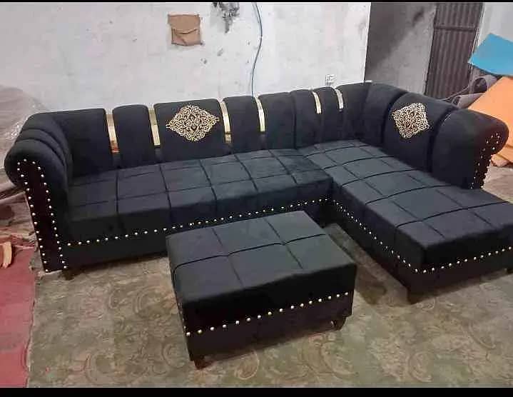 sofa L shape size 8x6 feet 7 years warranty all colors available 6