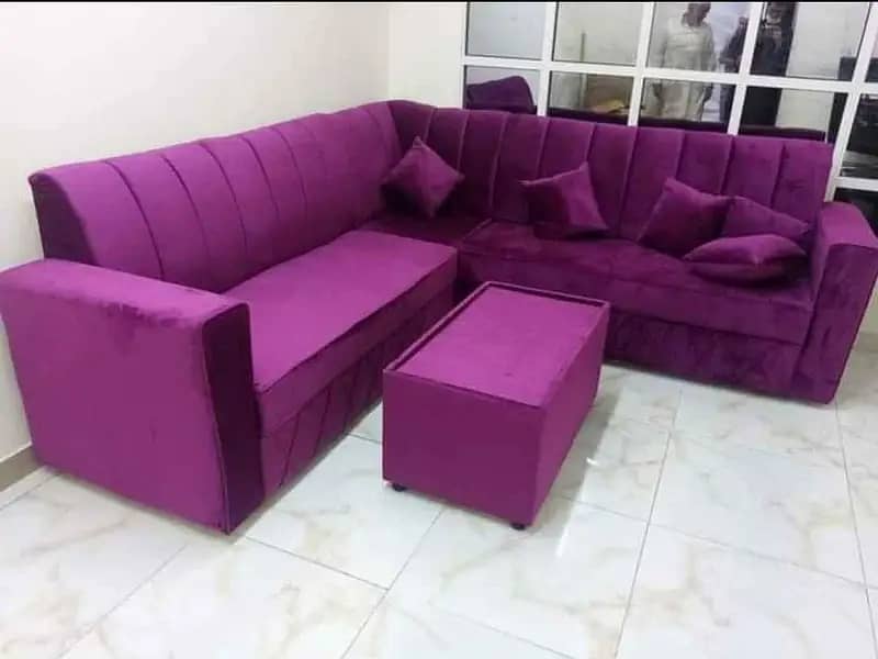 sofa L shape size 8x6 feet 7 years warranty all colors available 7