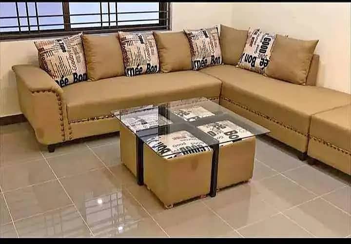 sofa L shape size 8x6 feet 7 years warranty all colors available 9