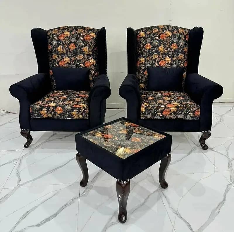 New style wing chair sofa keekar wood structure 7 years warranty foam 0