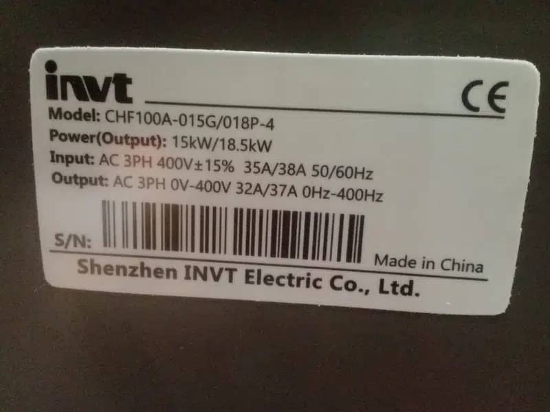 7.5 kw Invt CHF 100 VFD Inverter Tubewall/Atta Chaki/Industrial Motor 7