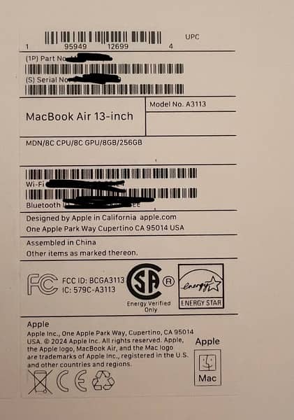 Apple MacBook Air M3, 13-inch, 8GB/256GB NEW 0