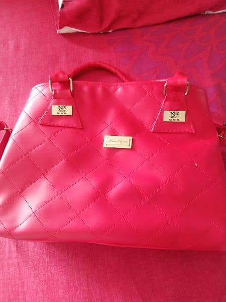 hand bag in red color 2