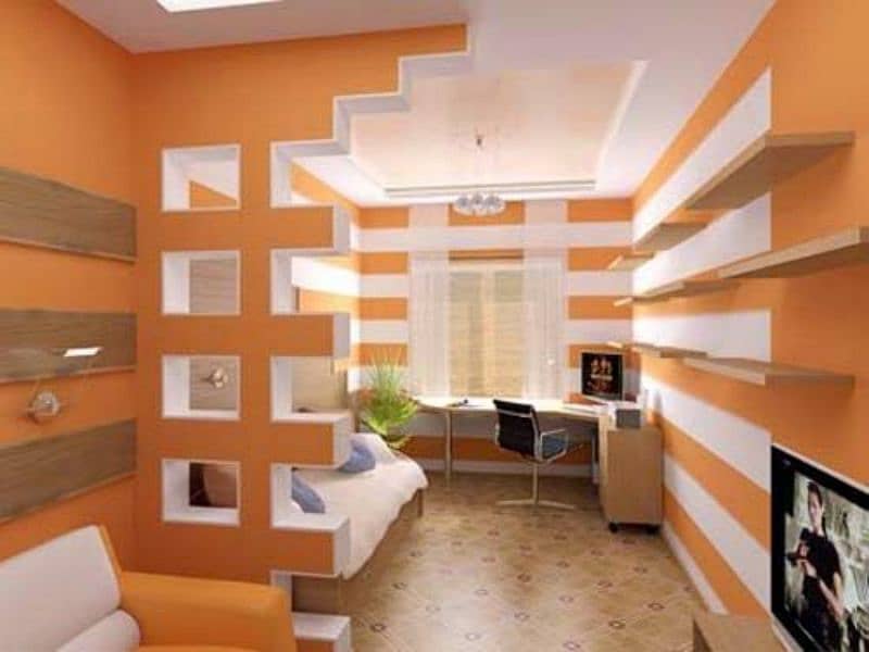 Study room/bedroom decor/doors/PVC panel/glass partition/CNC work/cem 12