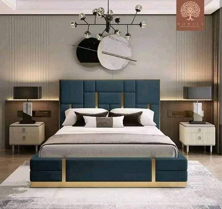 wooden bed set | side tables | wardrobe |L shape sofa | dining table 0