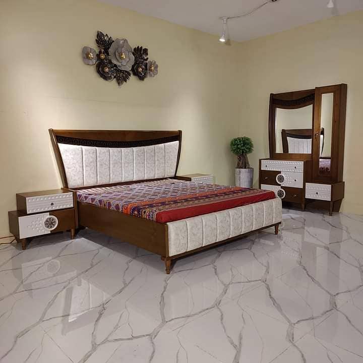 wooden bed set | side tables | wardrobe |L shape sofa | dining table 3