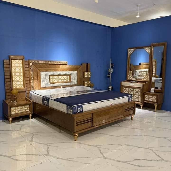 wooden bed set | side tables | wardrobe |L shape sofa | dining table 8