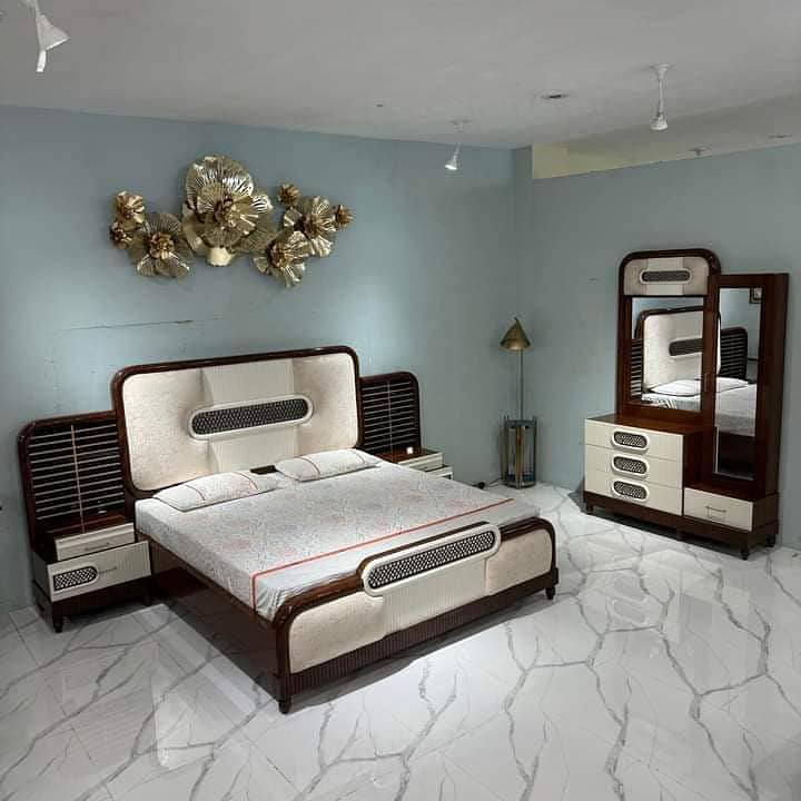 wooden bed set | side tables | wardrobe |L shape sofa | dining table 9
