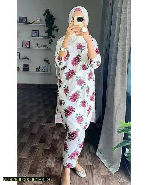 2pc women's stitched arabic lawn suit 2