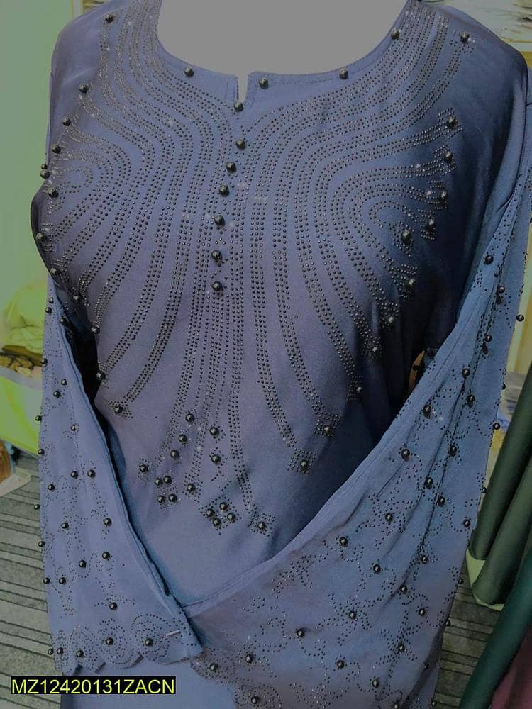 Women's Fancy Nida Embroidered Abaya 0