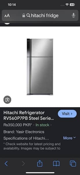 Hitachi No Frost refrigerator. 4