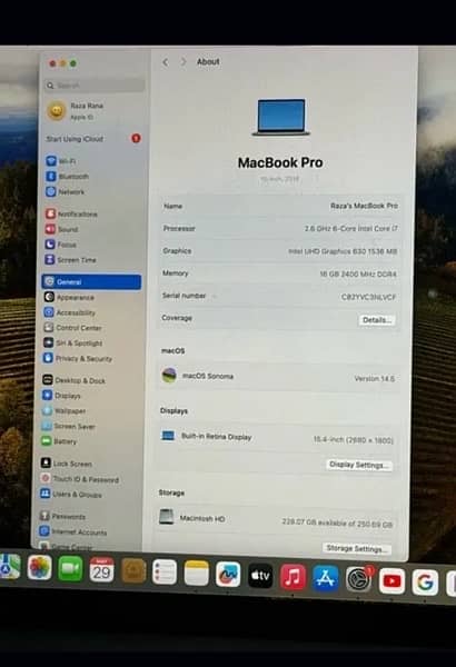 MacBook 2019 Core i7 9th generation Slightly Used For Sale 1