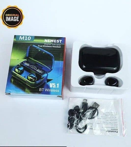 Title: M10 wireless earbuds, black 1