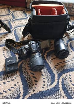 NIKON D5200 WITH 2 LENS AND STAND