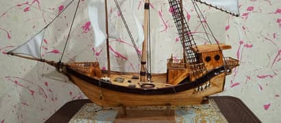Sailing Ship Model handmade (Length: Approximately 20 inches)