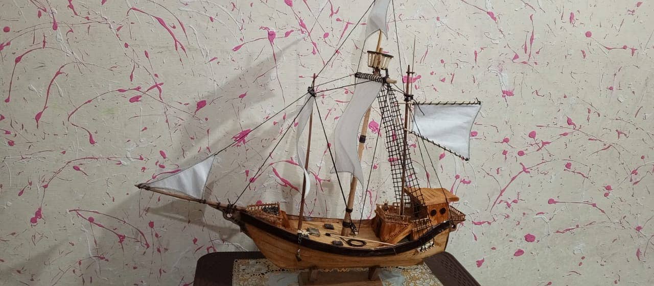 Sailing Ship Model handmade (Length: Approximately 20 inches) 2