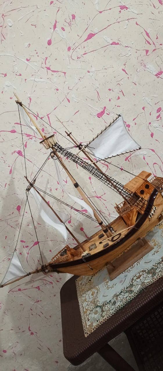 Sailing Ship Model handmade (Length: Approximately 20 inches) 9