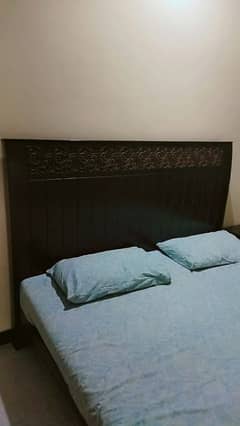 Double Bed with Mattress and Side Table