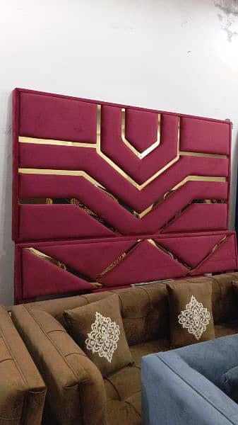 Brand new poshish brass bed set in velvet fabric stuff 14