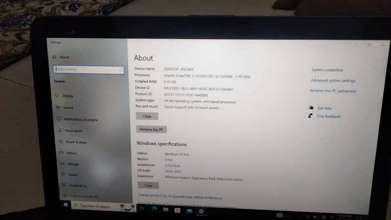 HP spectre series touch screen i7 4th generation RAM 8 SSD 256GB 0