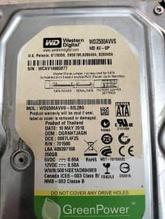 250 GB hard drive (WD) 0