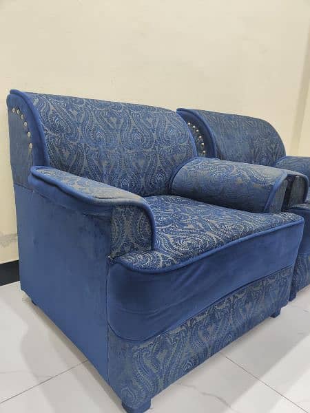 7 seater Blue sofa set 4