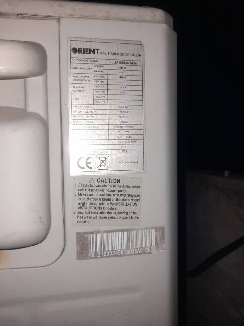 Orient Energy Saver AC for sale in Faisalabad just U band change. 9