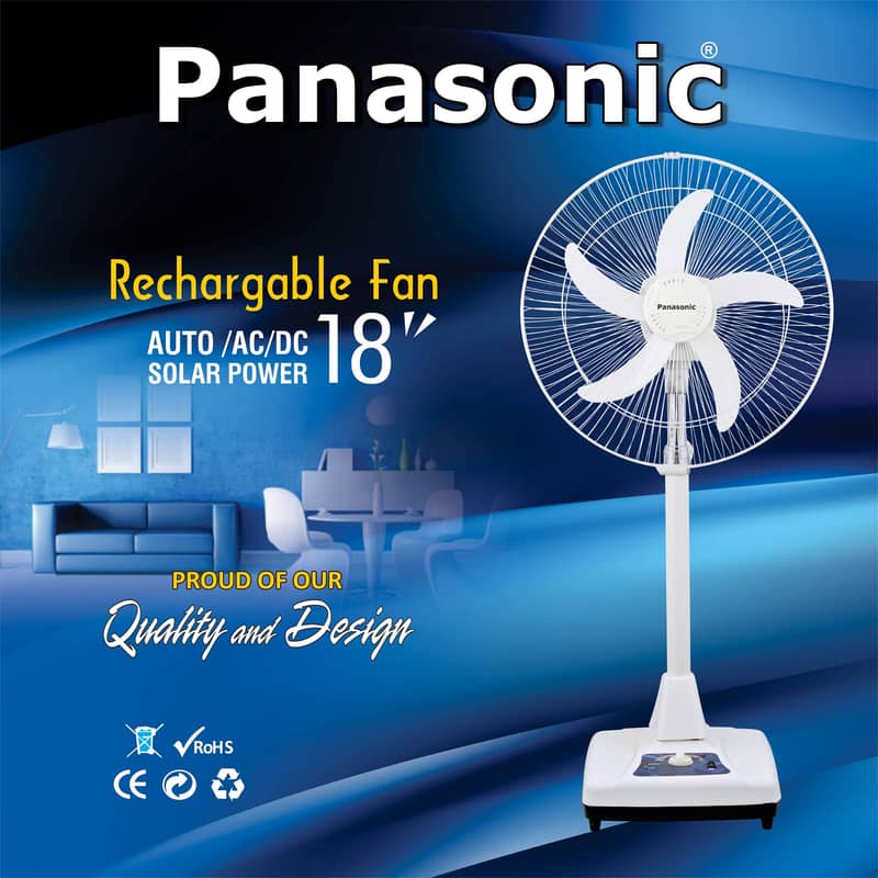 Panasonic Rechargable  Fan X5 Digital Handy Display Fan Telescopic Fan 0