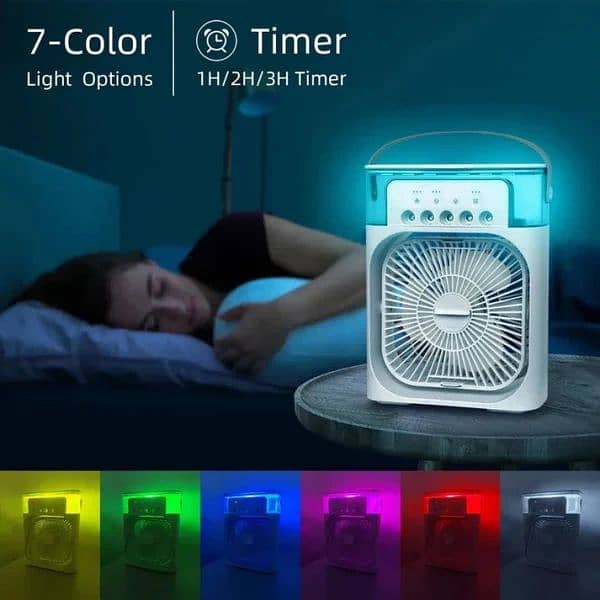 Portable Air Conditioner Fan: Usb Electric Fan With Led Night Light, 7