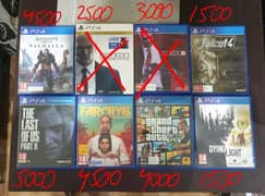 ps4 games Last of us  2, AC valhalla, far cry 6, GTA V