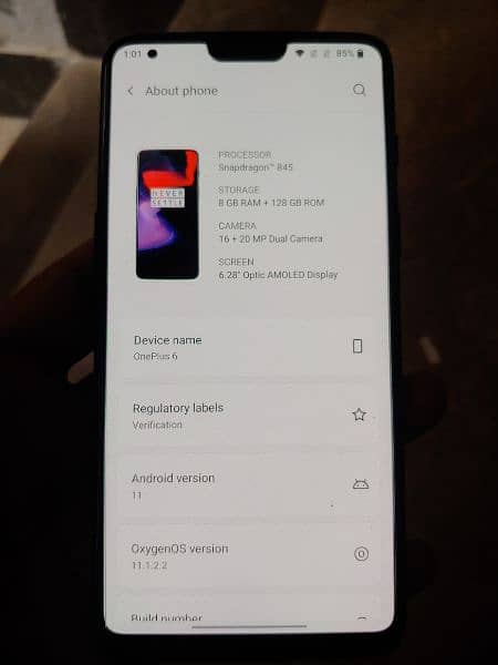 oneplus 6 dual sim approved 8/128 1