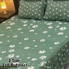 3pcs cotton salonica frill double bedsheet