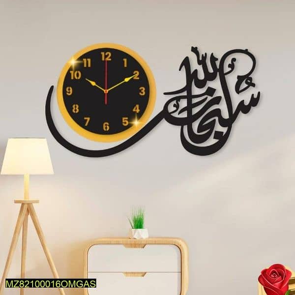 1 PC calligraphy wall clock with light 0