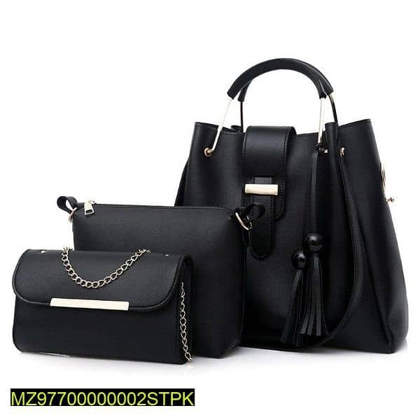 3 pcs women's beautiful pu leather shoulder bag 3