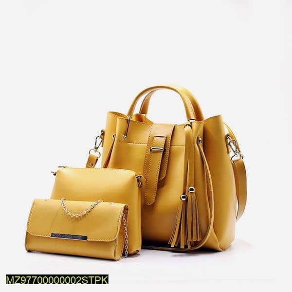 3 pcs women's beautiful pu leather shoulder bag 4