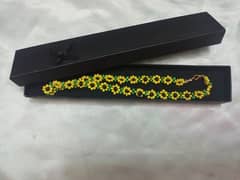 handmade beaded jewelry for girls sunflower pattern. 0