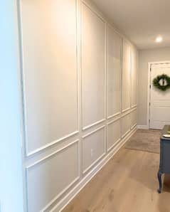 French molding, wpvc fluted panel, Solid penel, wooden floor