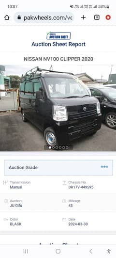 Nissan Clipper 2020 NV 100 (C&F Price) Excluded passport and Custom du