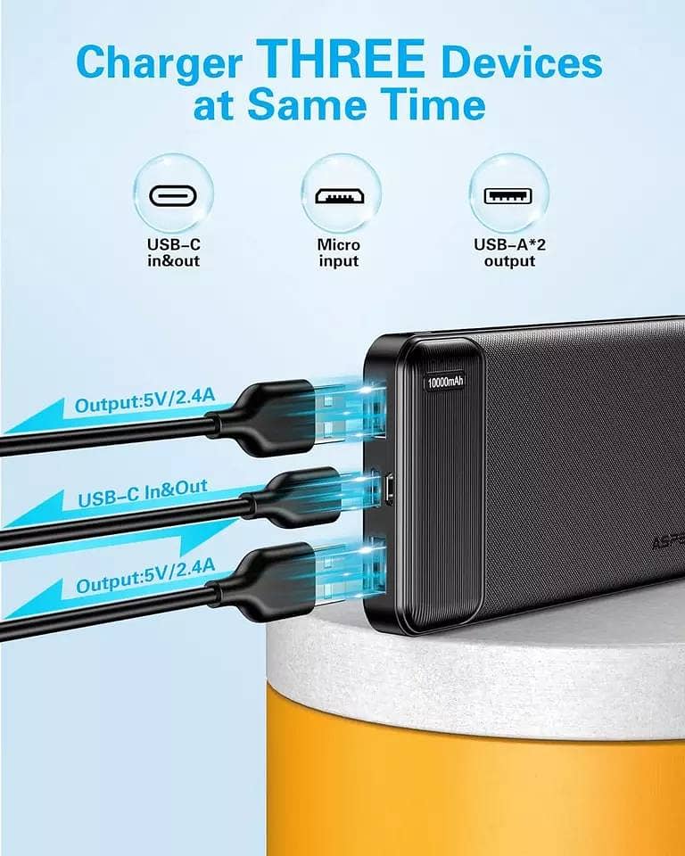 Power Bank 10000mAh, Slim Small But Strong External Cell Phone Batter 2