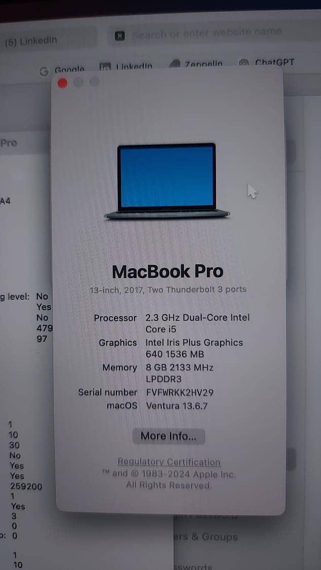 Macbook Pro 2017 13" non-touch bar for immediate sale 1