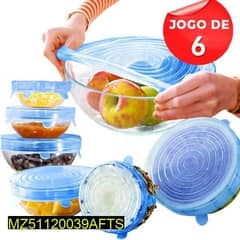 6 Pcs Reusable Silicone Food Covers 0