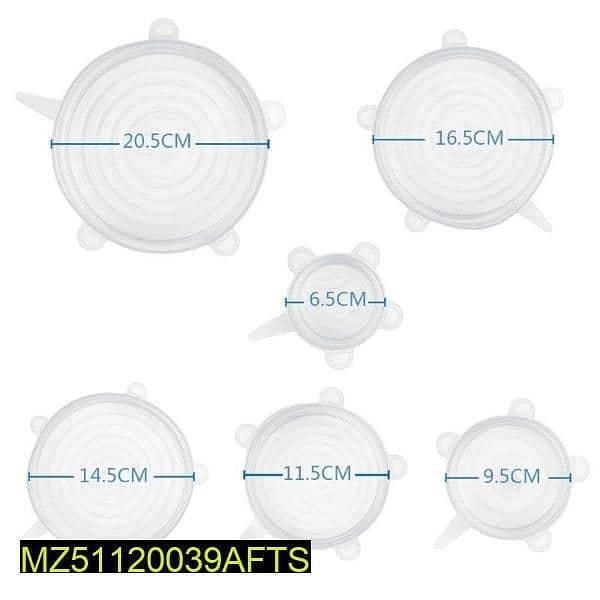 6 Pcs Reusable Silicone Food Covers 1