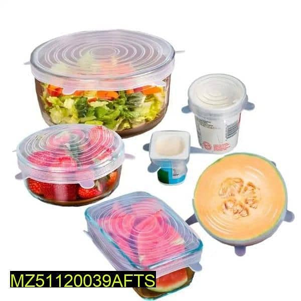 6 Pcs Reusable Silicone Food Covers 2